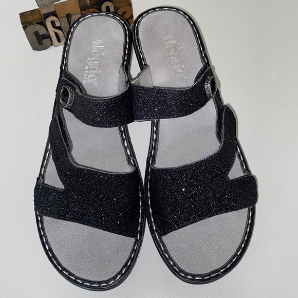 🆕🦋ALEGRIA by PG Lite ‘Loti’ Glitteroti Wedge Sandals - Picture 2 of 13